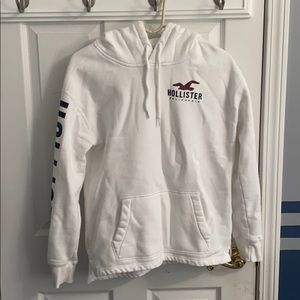 Hollister hoodie with sleeve designs.